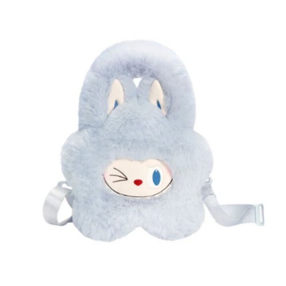 Labubu Classic Series Plush Flower Shoulder Cross Body Bag - Blue - Picture 1 of 3